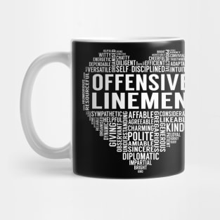 Offensive Linemen Heart Mug